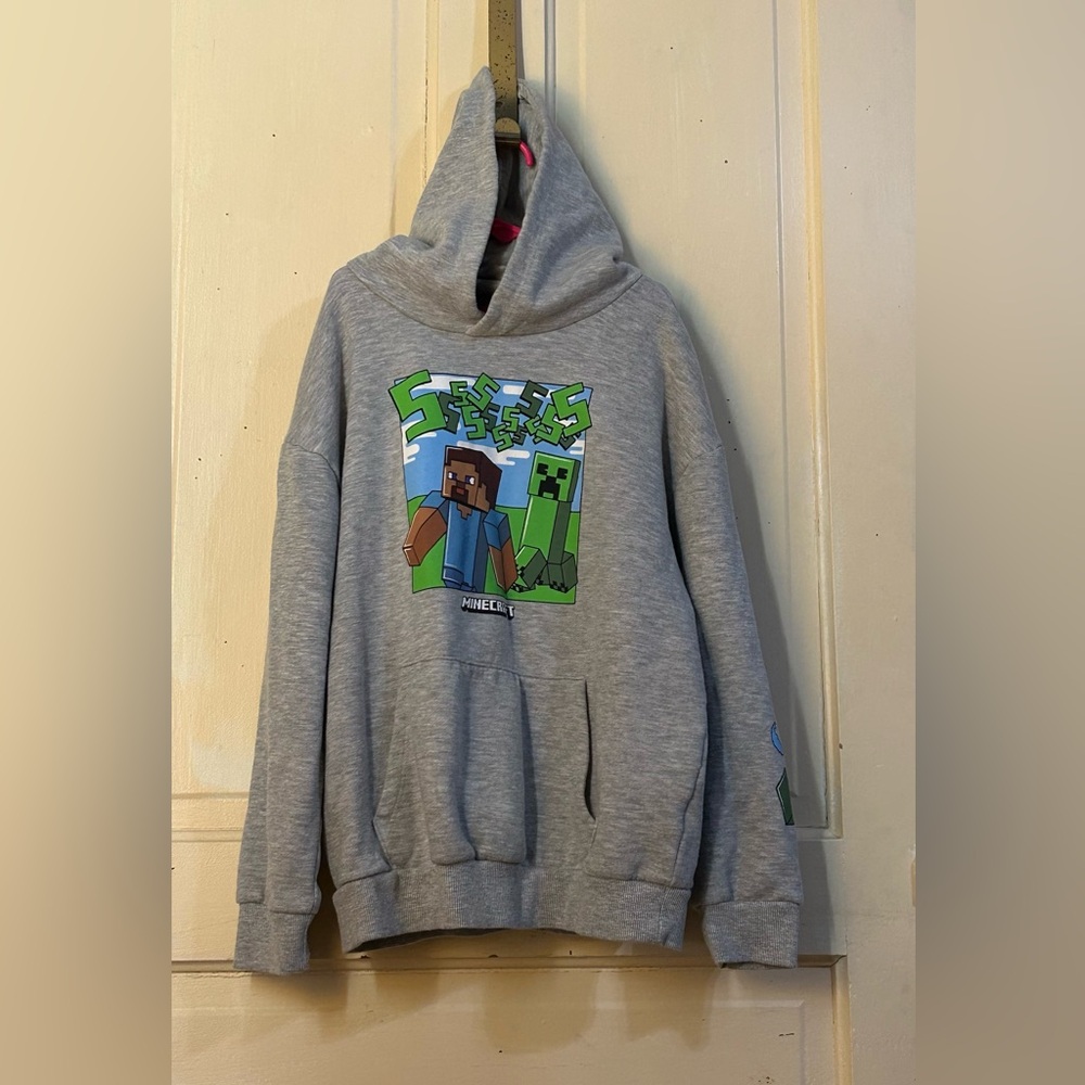 Minecraft Grey Graphic Hoodie